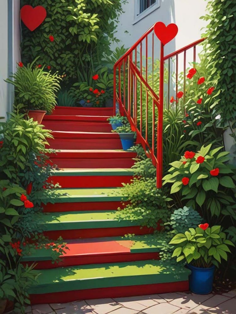 Colorful Stairway With Heart (5)