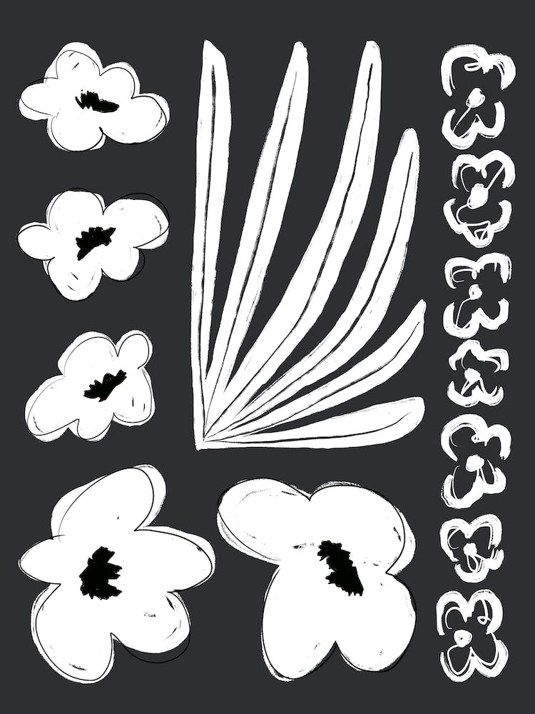 Botanical Scenery 2 Black White