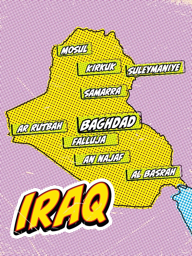 Iraq Pop Art Map