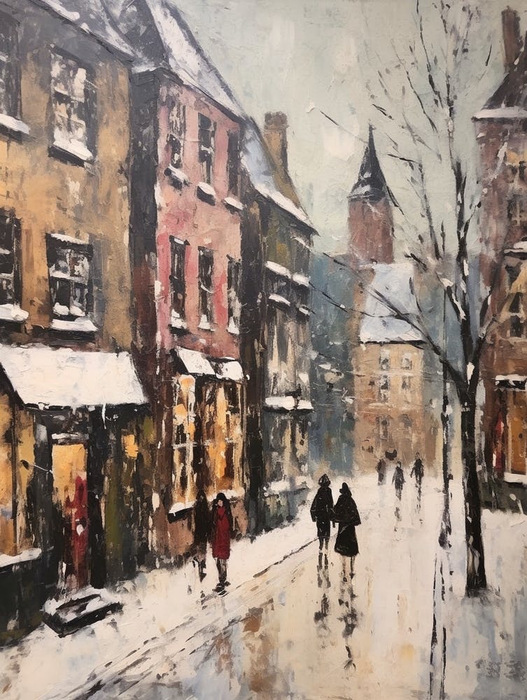 Vintage Winter Painting Richmond England