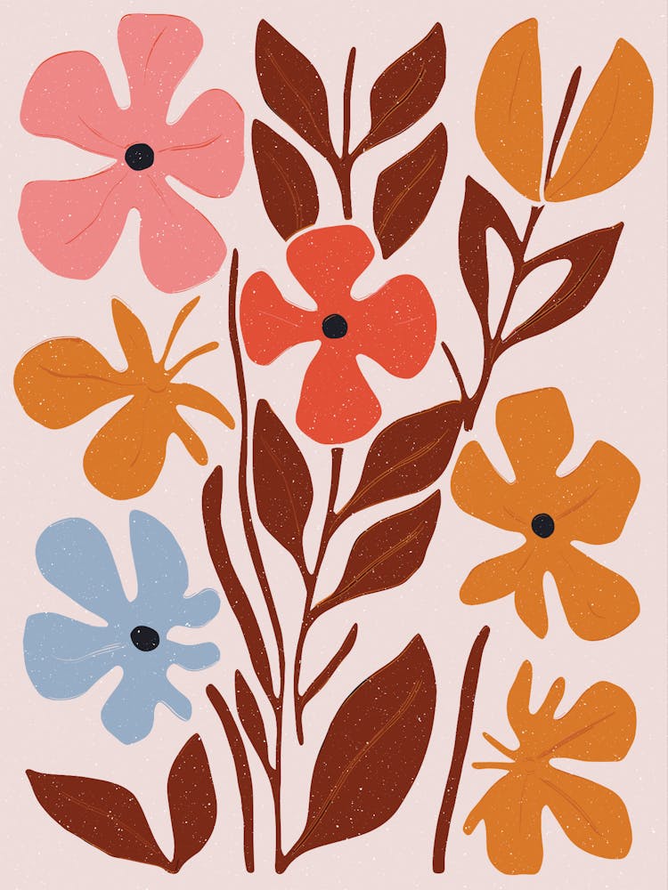Flowers On A Pink Background