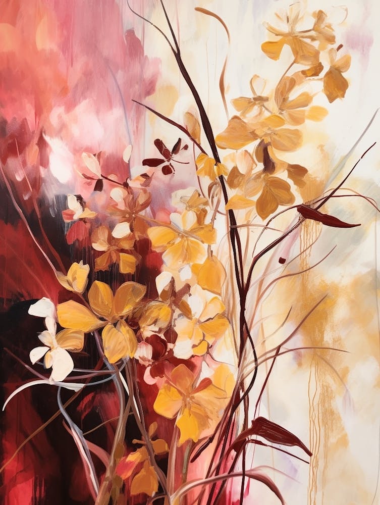Fall Flower Painting Monkey Orchid 3