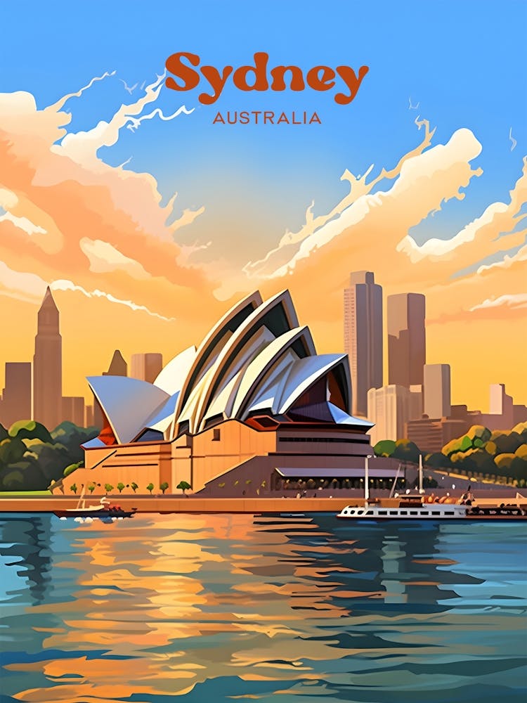 Sydney Australia Opera House Travel Art