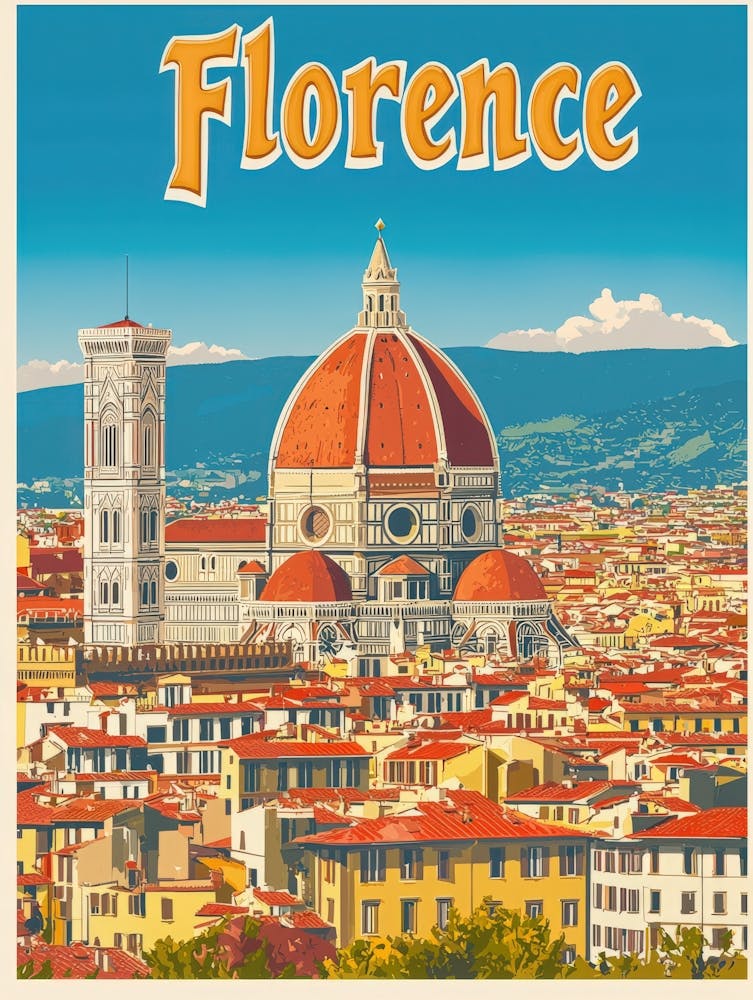Aihrgdesign A Vintage Travel Poster Of Florence