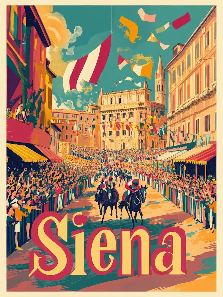 Aihrgdesign A 1970s Inspired Travel Poster For Siena Depictin A0f3b82c 2298 4d46 A465 Ef757b0390a3 0