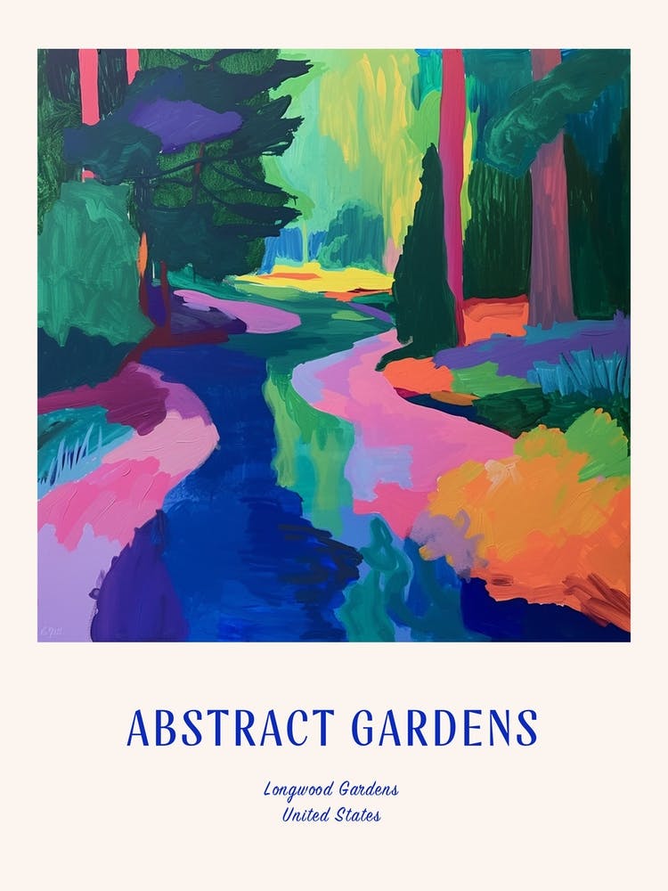 Colourful Gardens Longwood Gardens Usa 2 Blue Poster