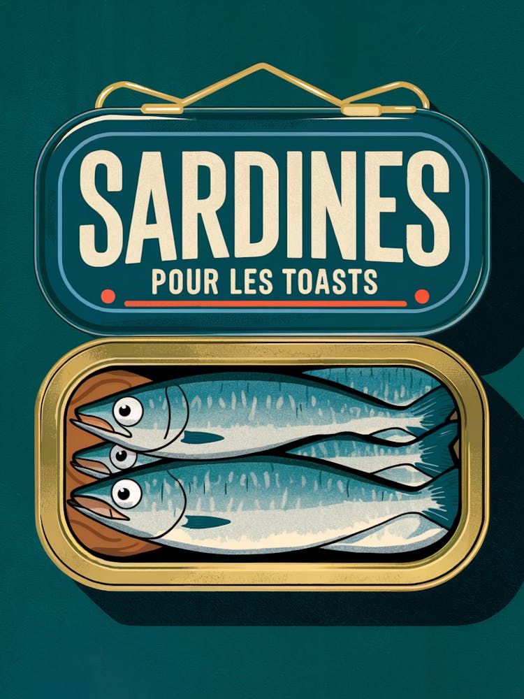 Vintage Sardines Pour Les Toasts