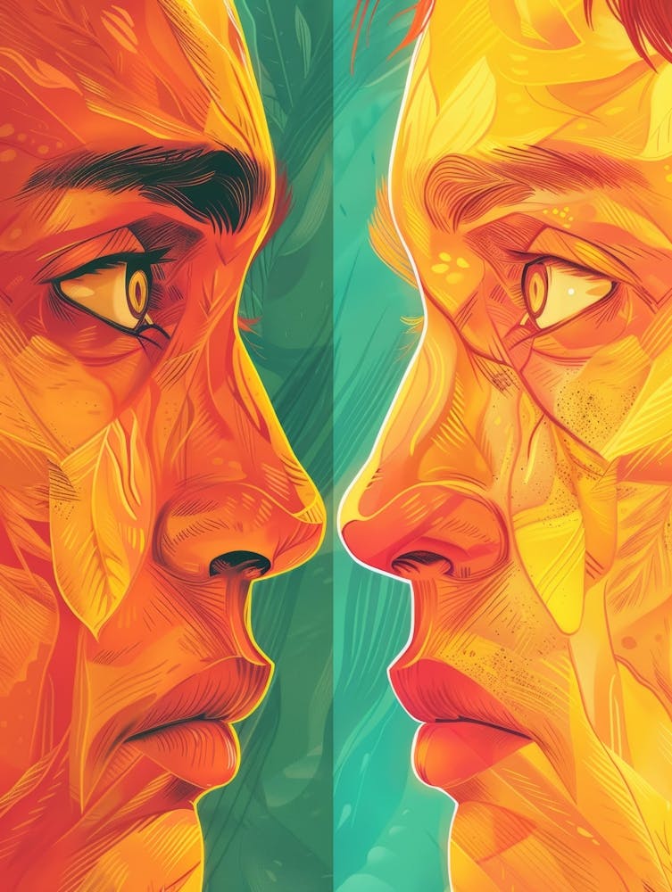 Two Faces Facing Each Other