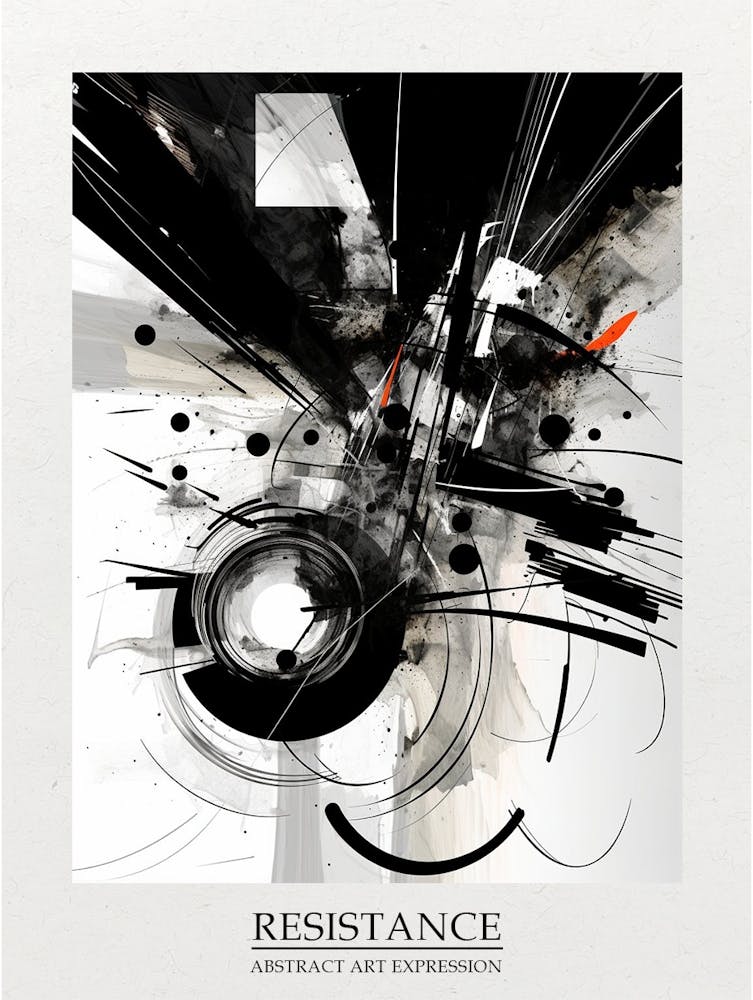 Resistance Abstract Black And White 1 Poster