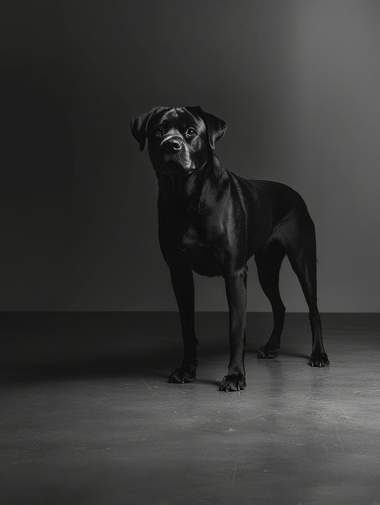 Black And White Dog Portrait. Generated AI.