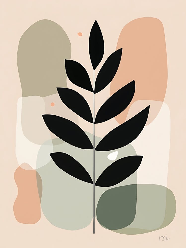 Muted Botanical Harmony in Pastel Tones