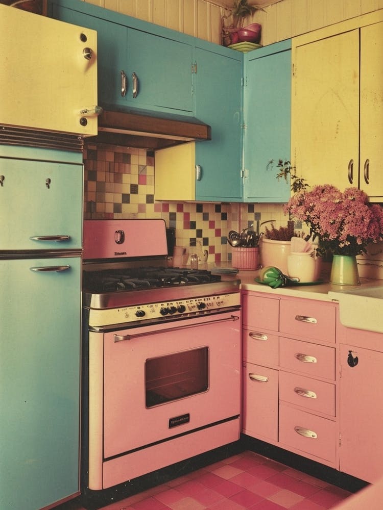 Retro Pastel Kitchen Polaroid Inspired 2