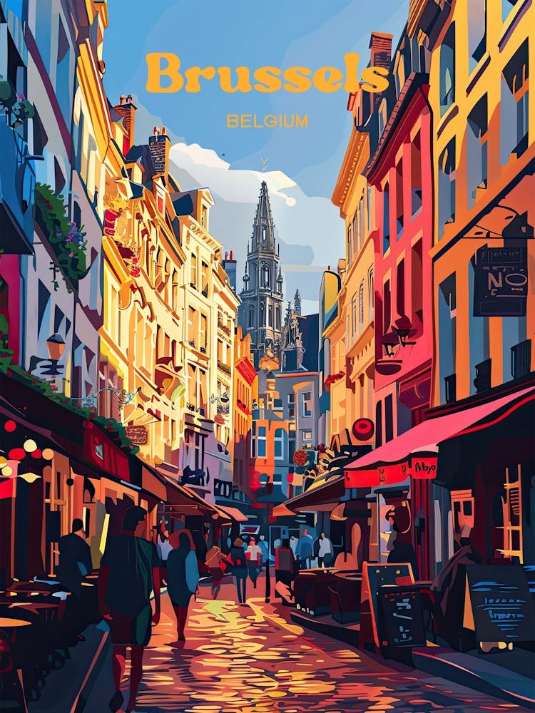 Brüssel Belgien Sommer Digitale Reisekunst