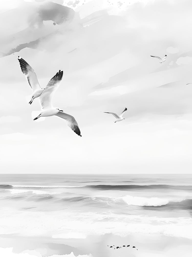Seagulls In Flight