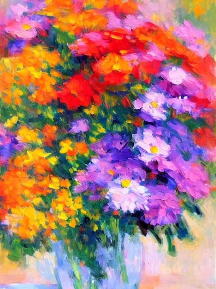 Yarrow Floral Abstract Block Colour Flower