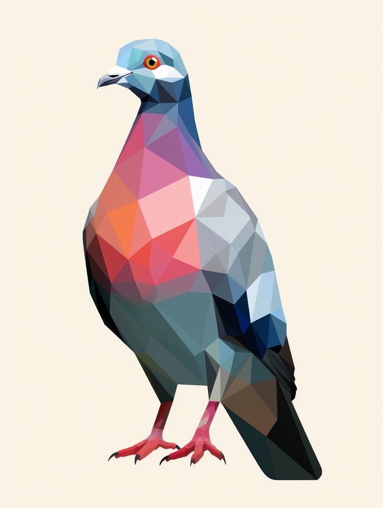 Colourful Geometric Bird Pigeon 2