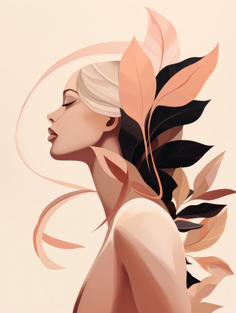 Abstract Of A Woman With Leaves