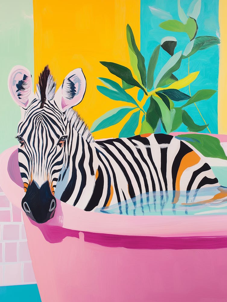 Zebra In A Bathtub