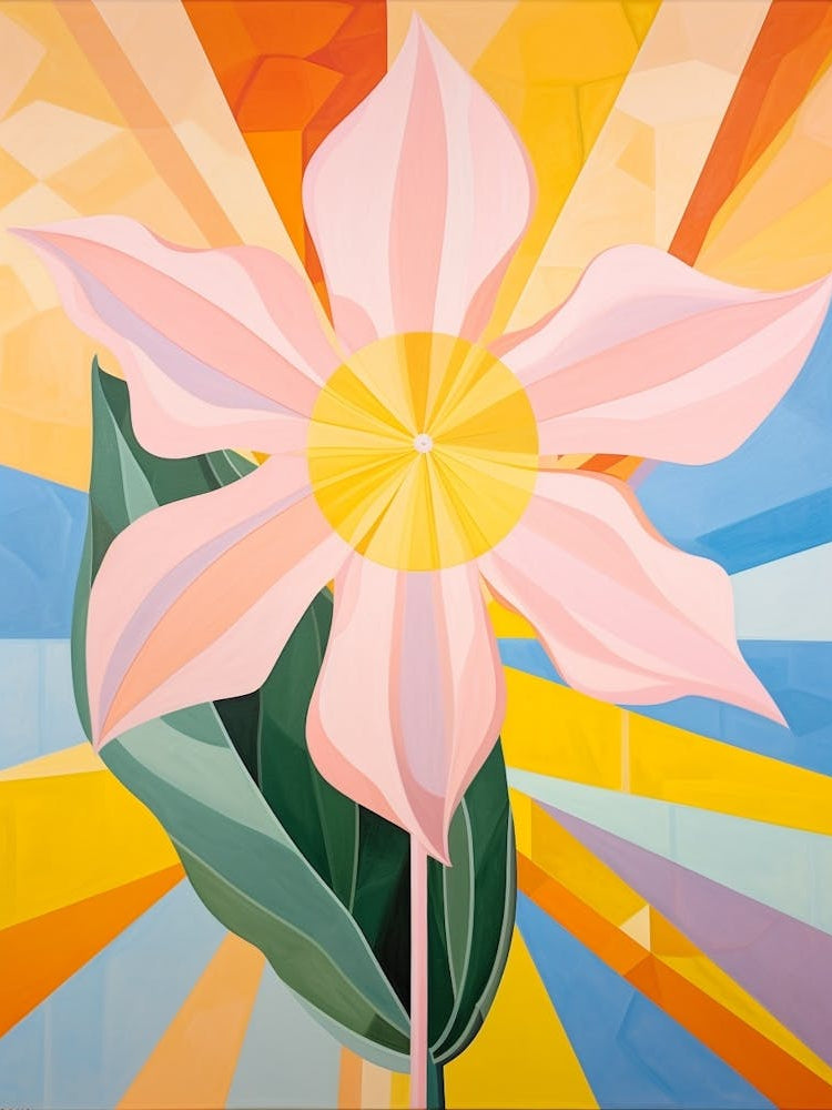 Daffodil 2 Hilma Af Klint Inspired Pastel Flower Painting