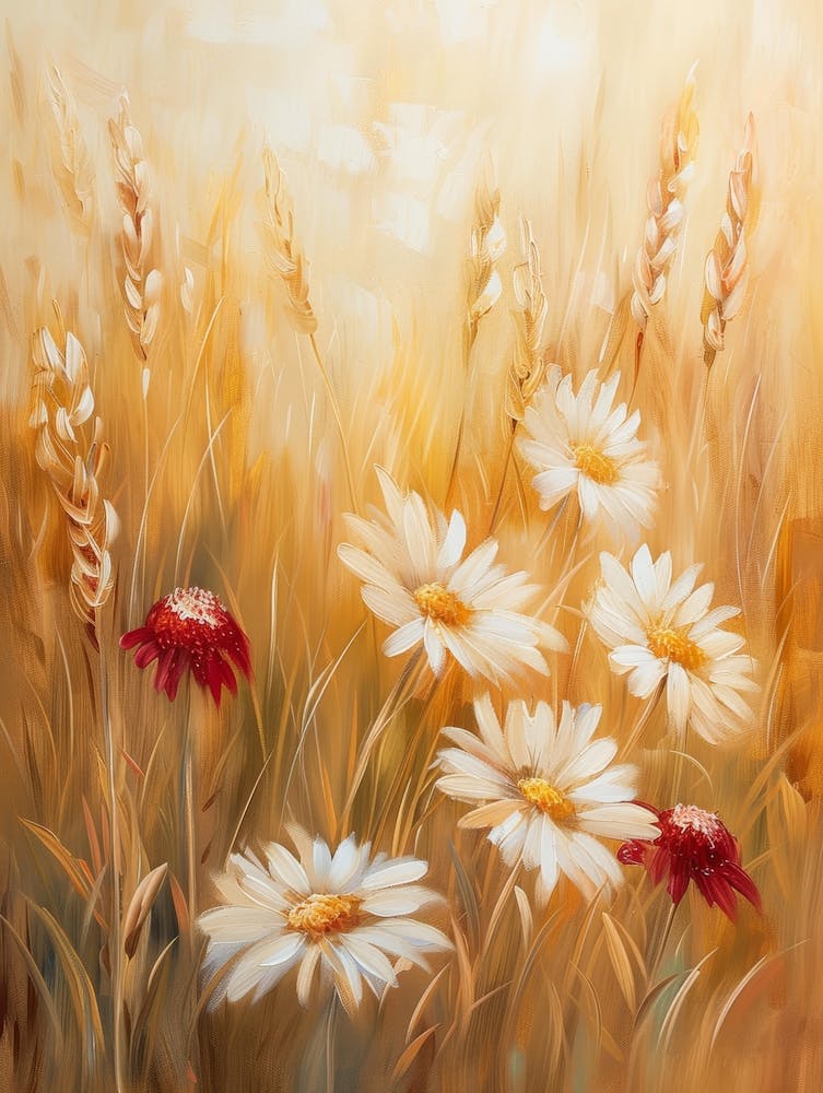 Daisies In A Wheat Field
