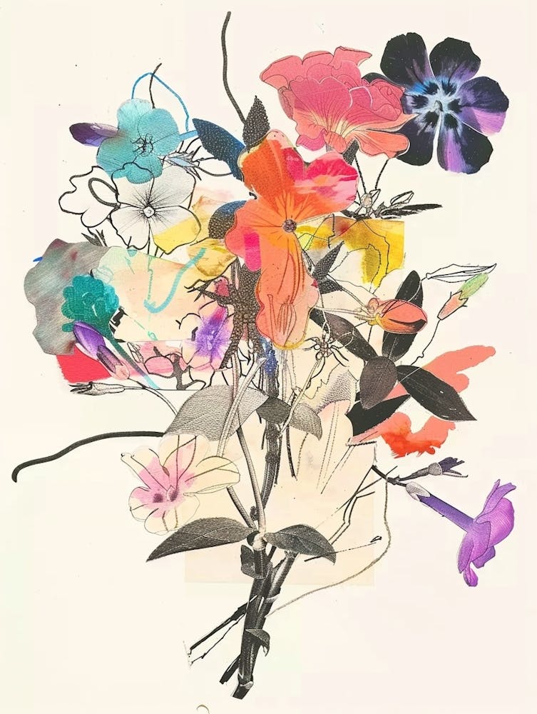 Phlox 4 Collage Flower Bouquet