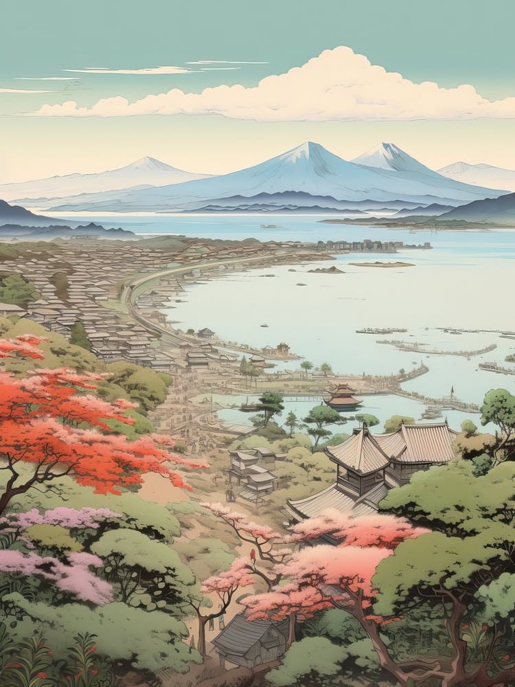 Amanohashidate in Kyoto, Ukiyo-e Zeichnung 6