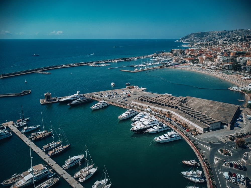 Sanremo Italy Photo Print, Liguria Photography, Aerial photography, Mediterranean Wall Art