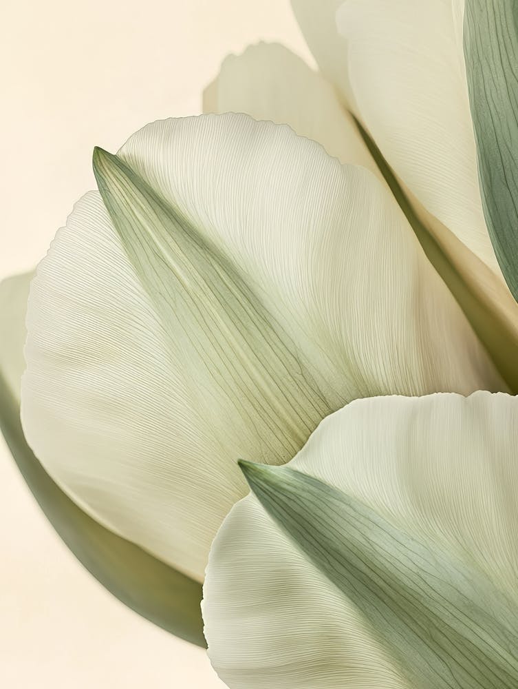 Green Beige Close Up Petals 8