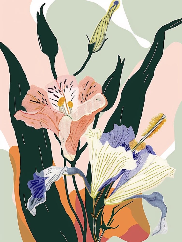 Colourful Flower Illustration Lisianthus 4