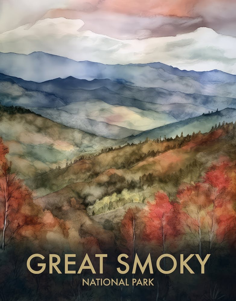 Great Smoky National Park Affiche de voyage vintage 4