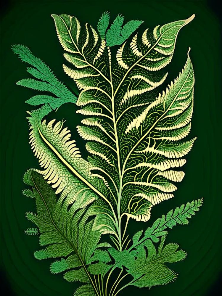 Sensitive Fern 1 Vintage Botanical Poster