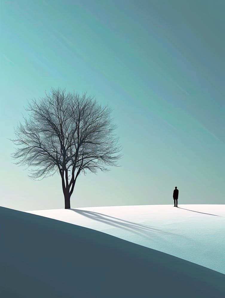 Lone Tree, Winter, Minimalism