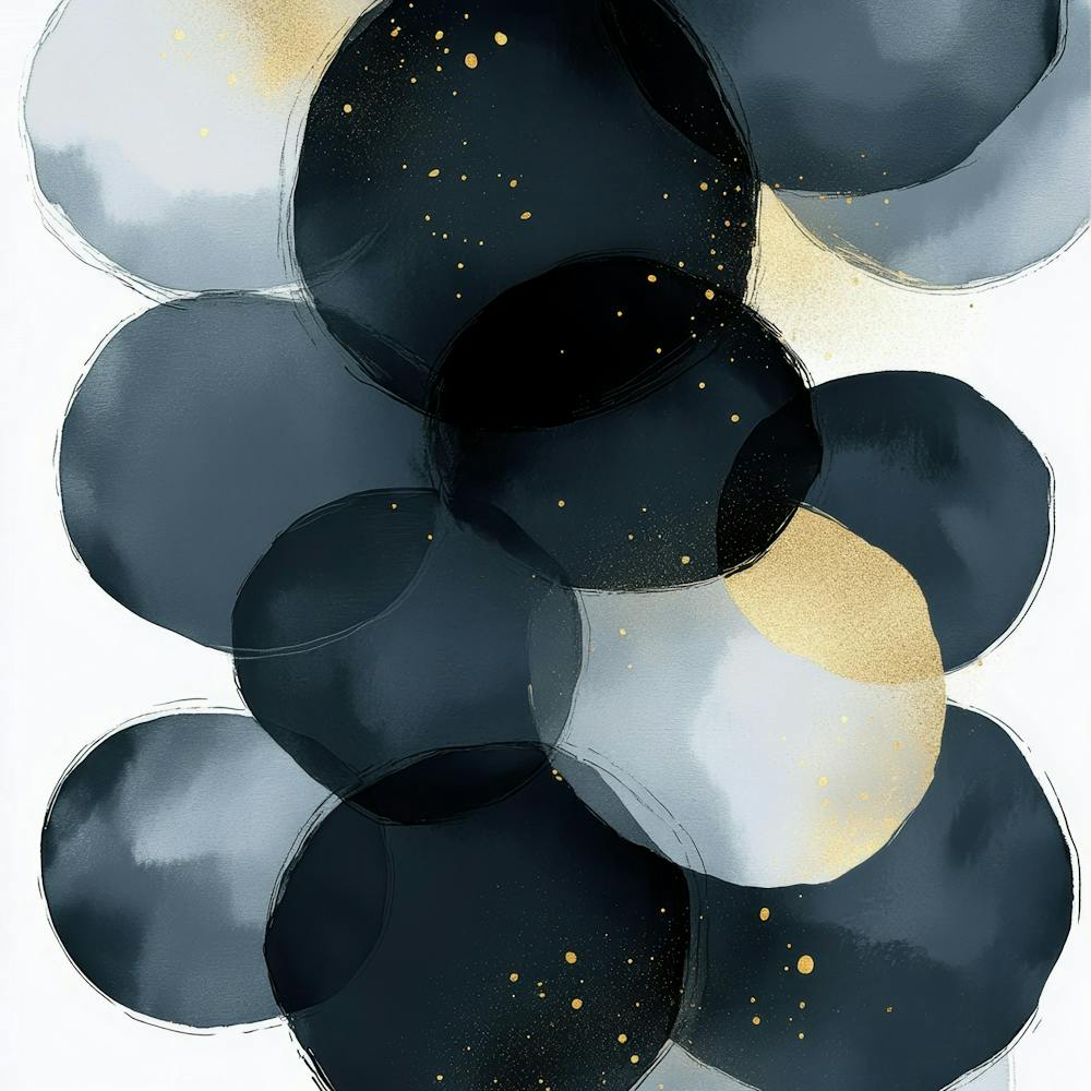 Black And Gold Circles 4