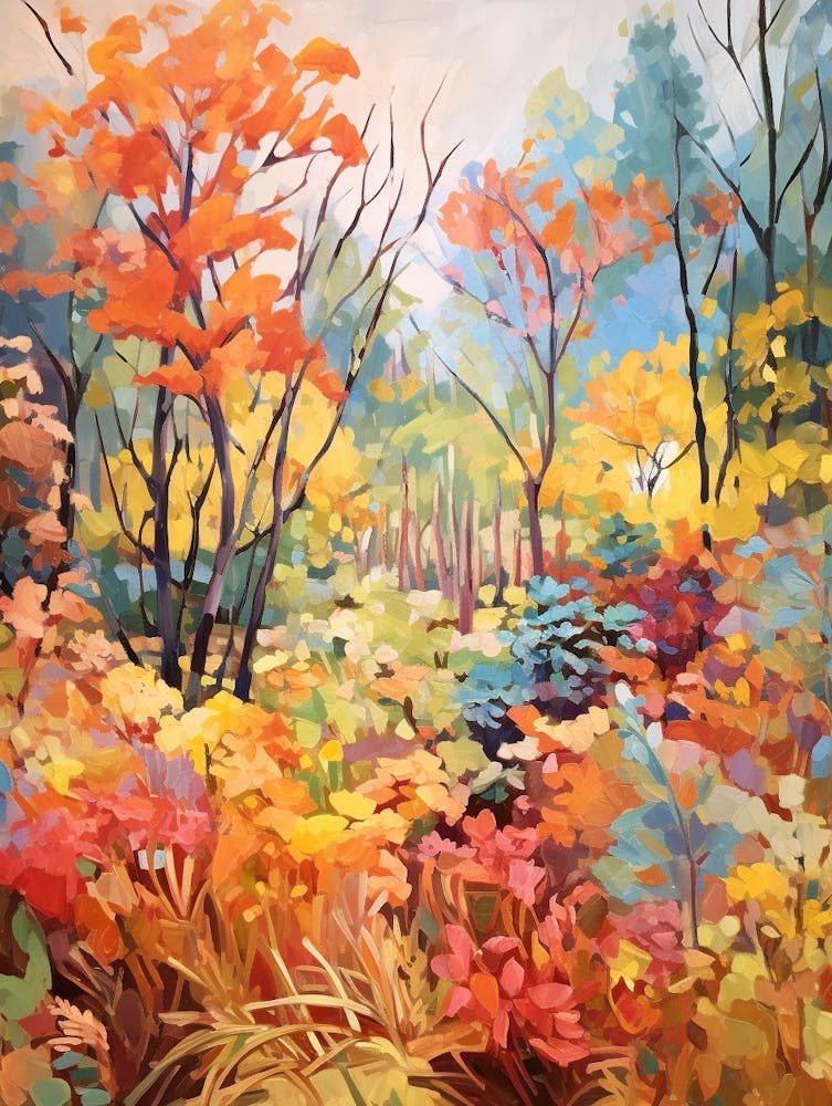 Autumn Gardens Painting Matthaei Botanical Gardens Usa 1