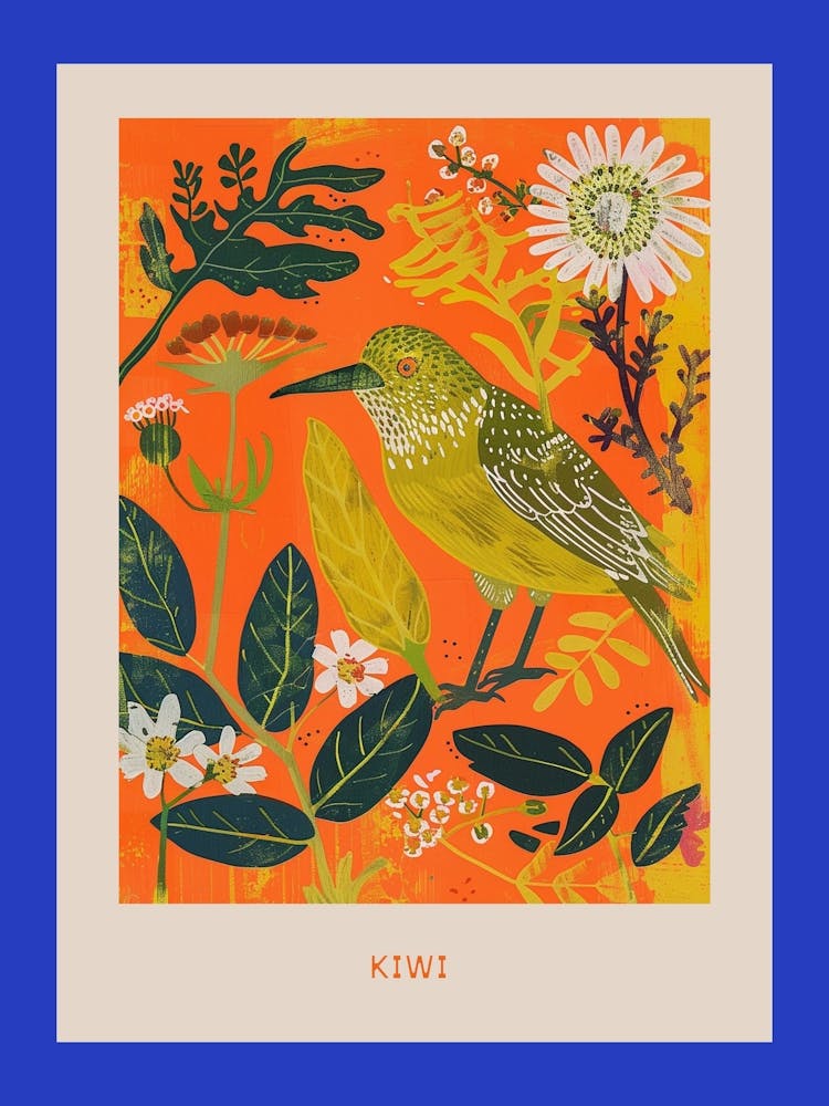 Spring Birds Poster Kiwi 1
