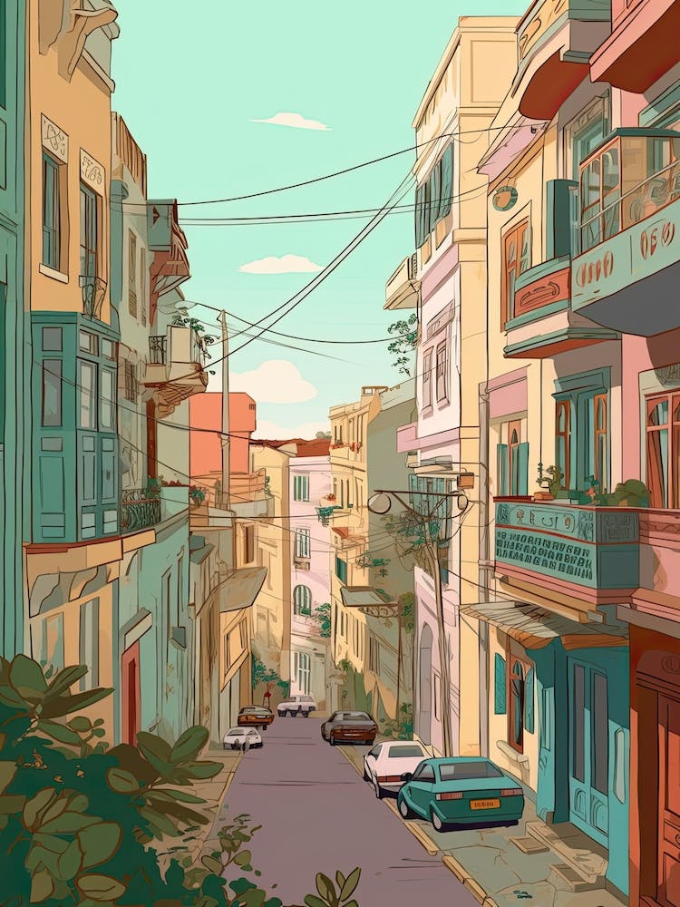 Algiers Algeria Travel Illustration 3