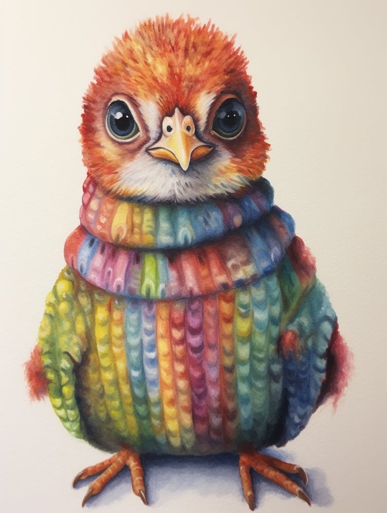 Baby Animal Wearing Sweater Bird 4