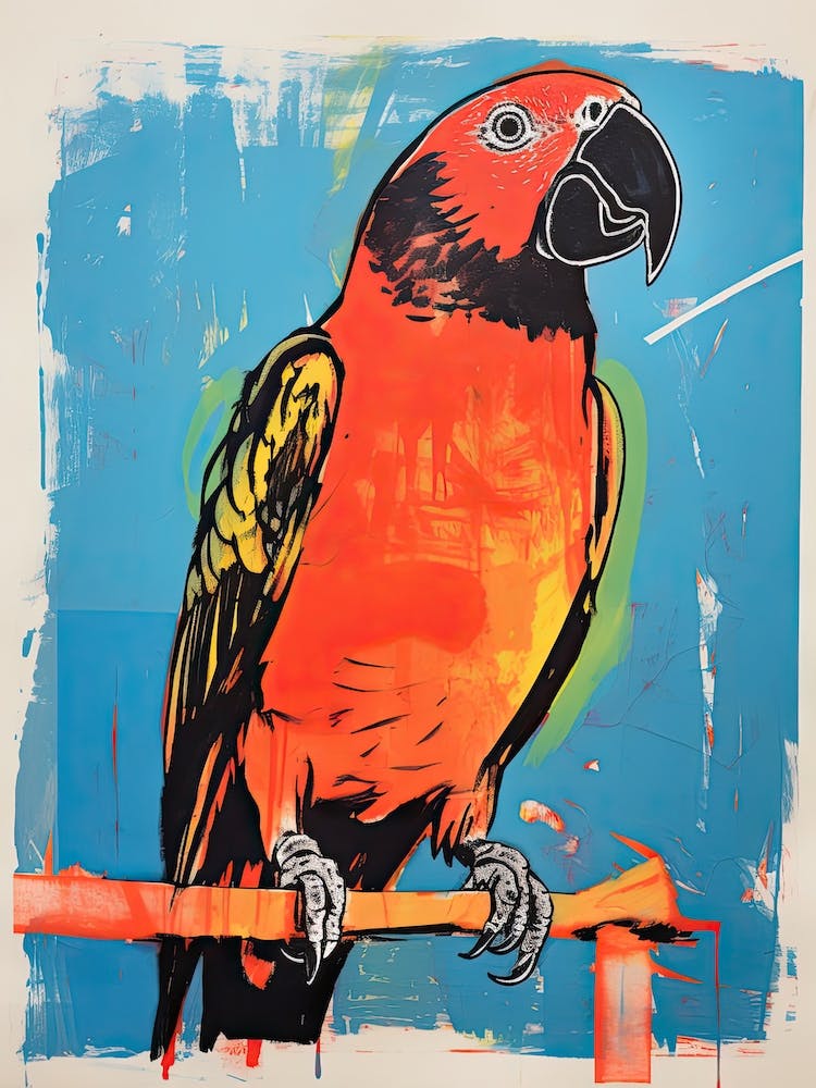 Parrot, Woodblock Animal  Drawing 3