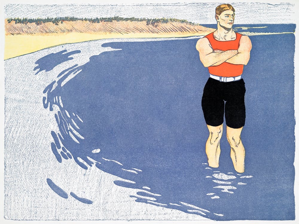 Man Standing In The Sea (1899), Edward Penfield