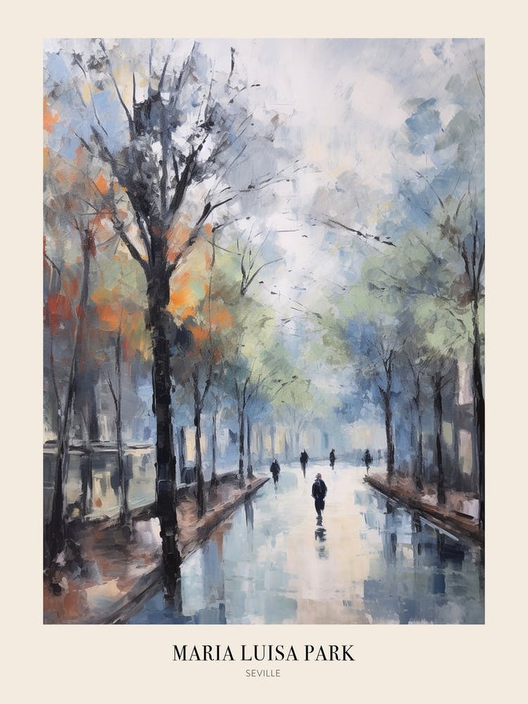 Winter City Park Poster Maria Luisa Park Seville Spain 2