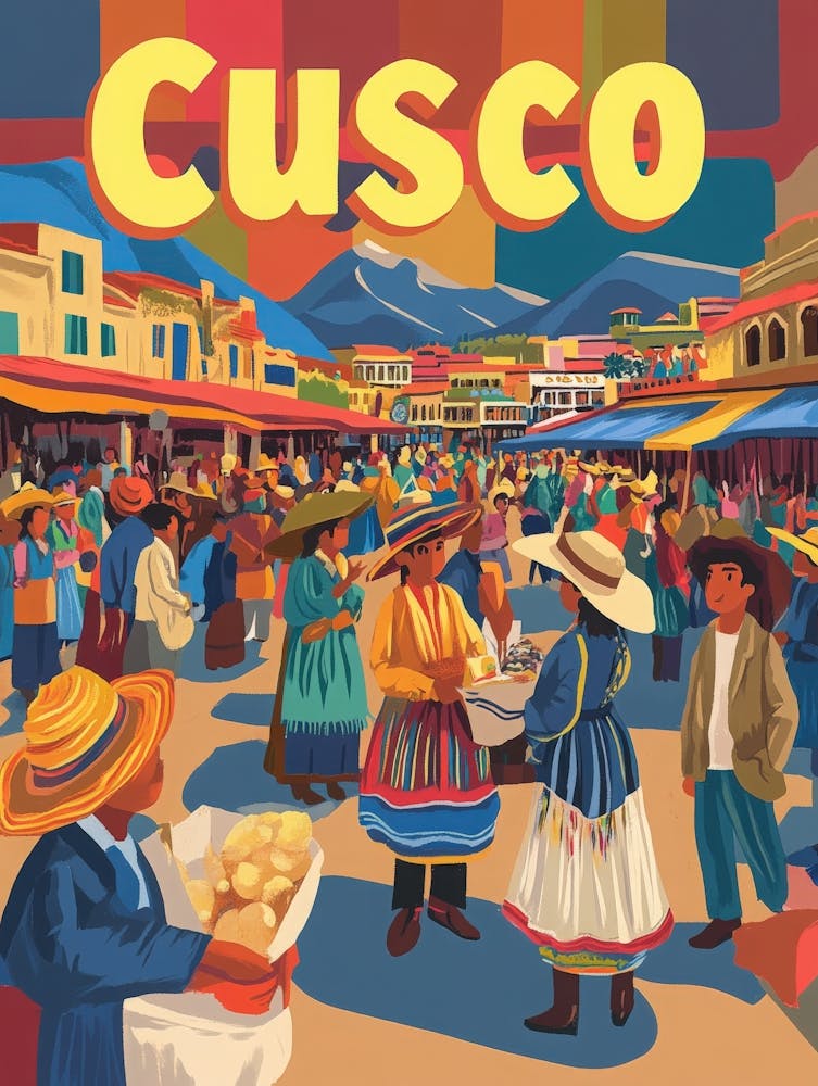 Aihrgdesign A 1970s Inspired Travel Poster For Cusco 1