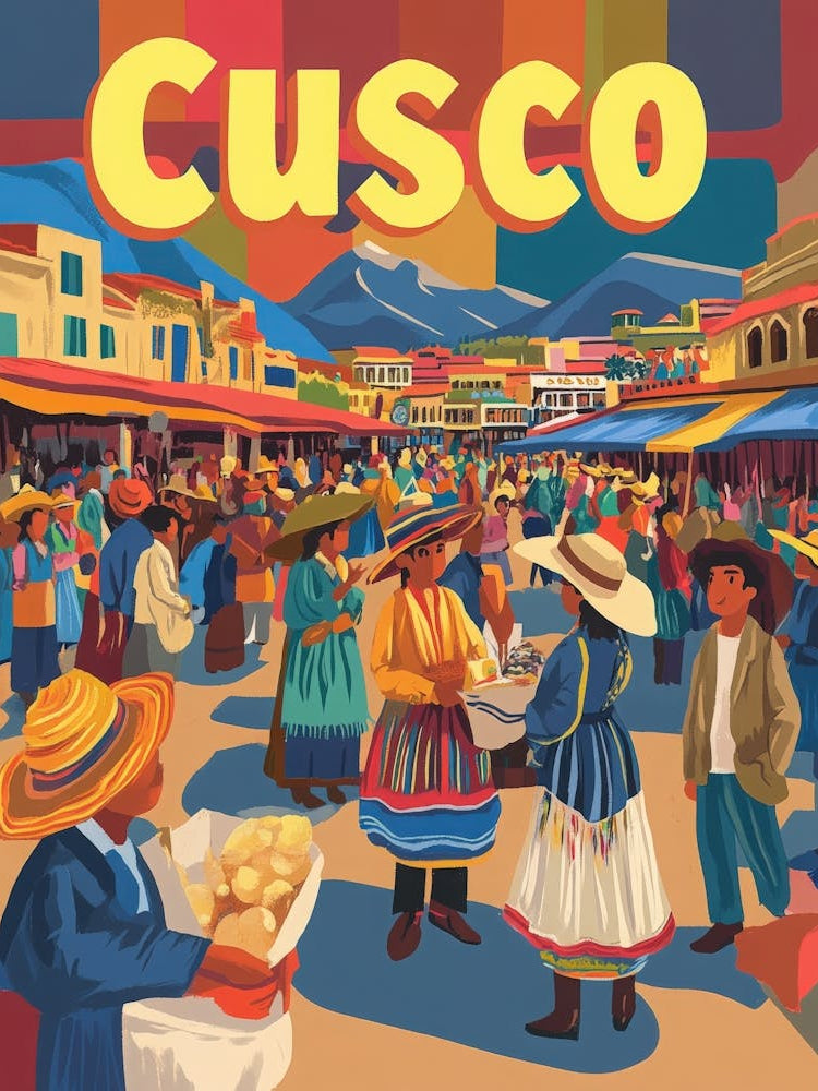 Aihrgdesign A 1970s Inspired Travel Poster For Cusco 1
