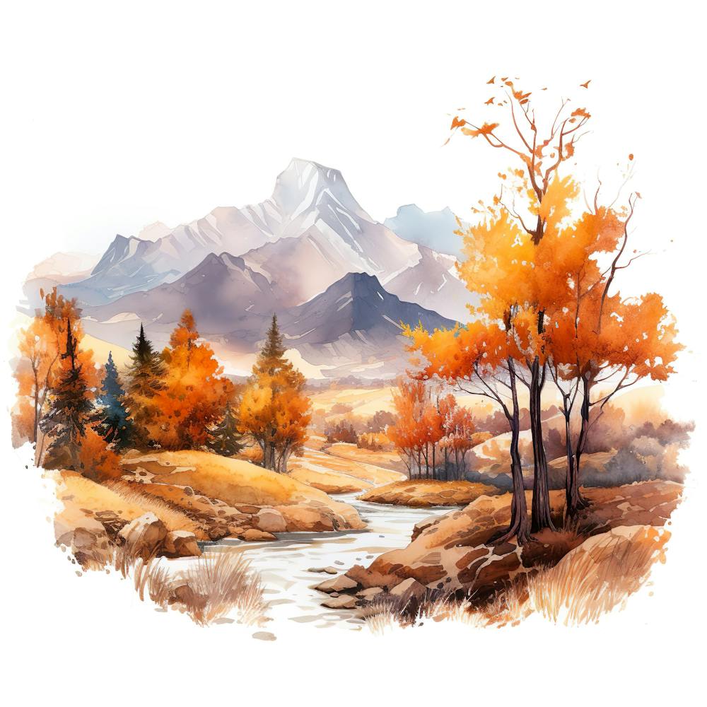 Watercolor Autumn Landscape 70