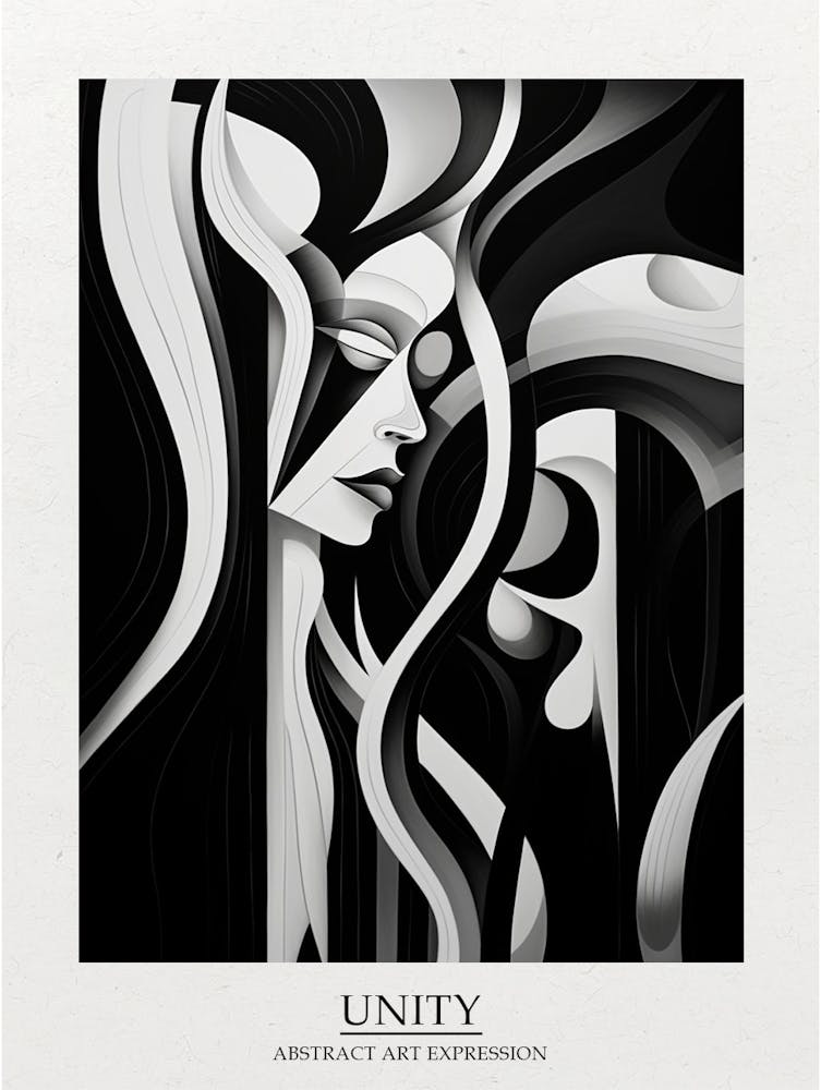 Unity Abstract Black And White 3 Poster