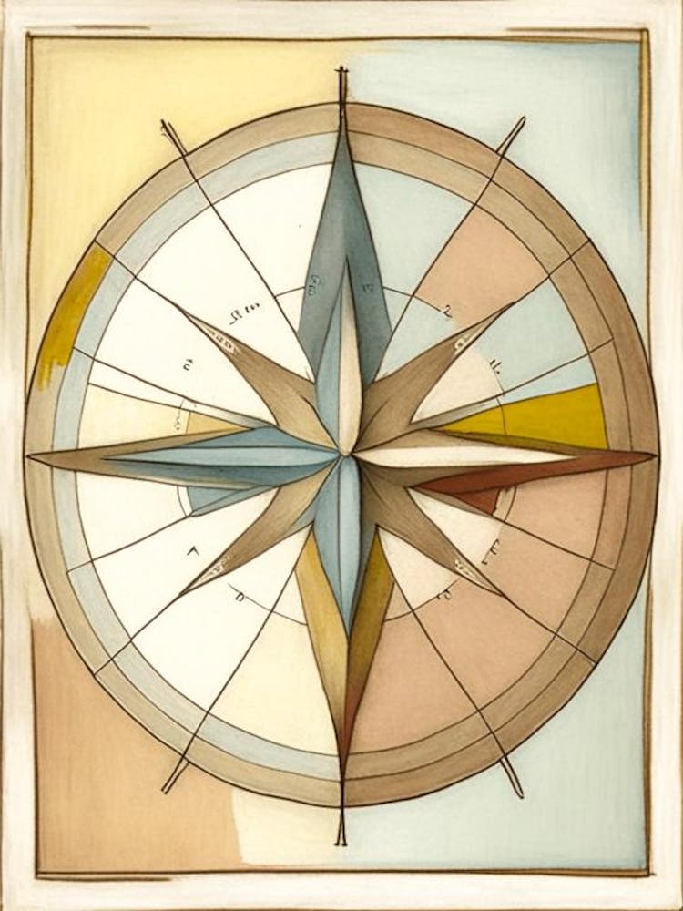 Kompass-Symbol Abstraktes Gemälde