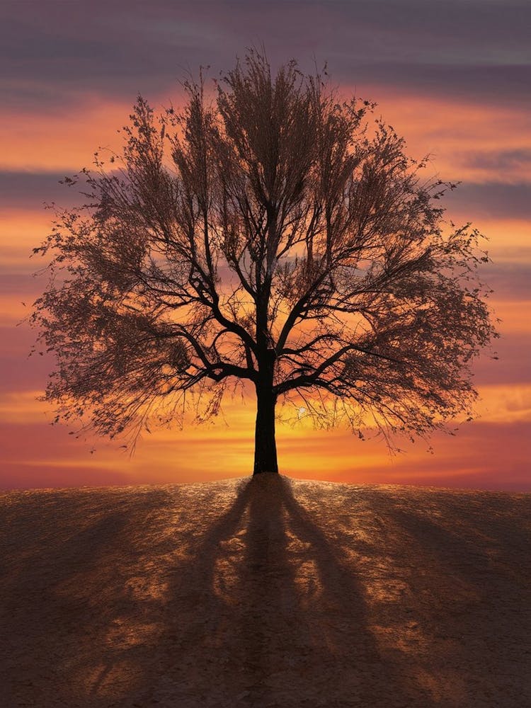 Lone Tree At Sunset 4