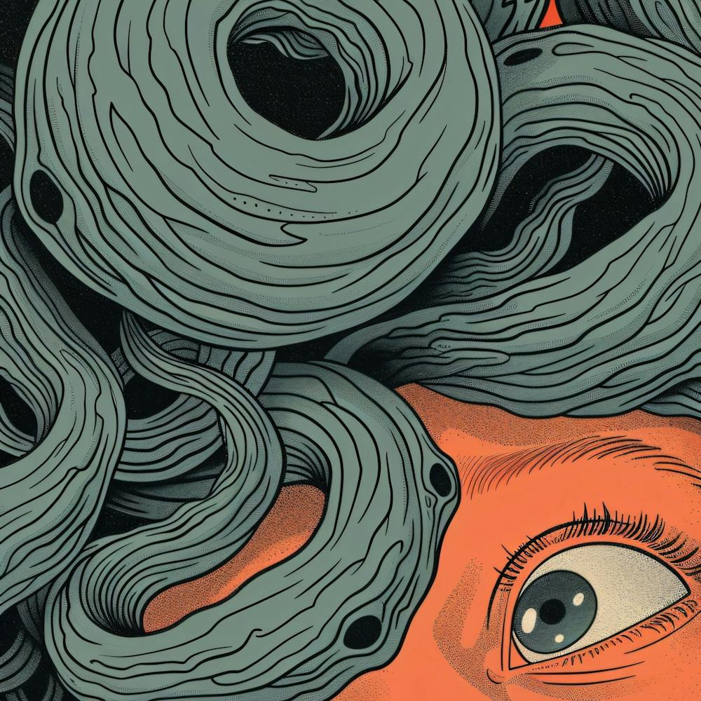 Woman'S Head with Octopus Tentacle Japanese Style 10