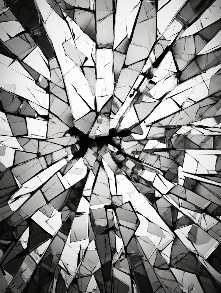 Shattered Illusions Abstrakt Schwarz Und Weiß 1