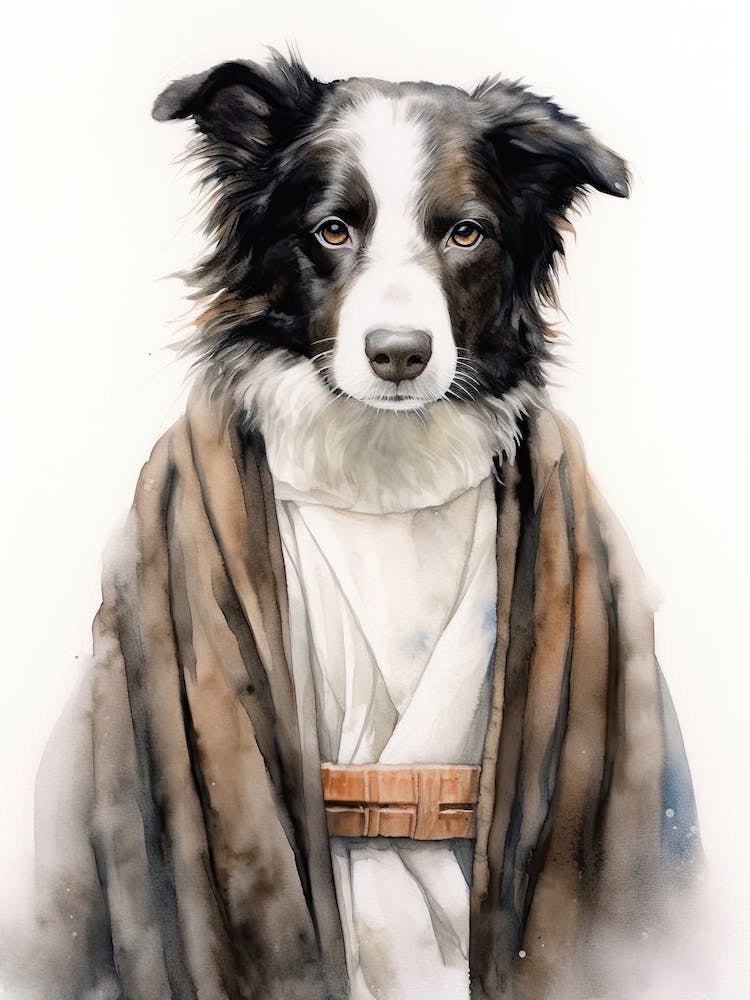 Border Collie Dog As A Jedi 3