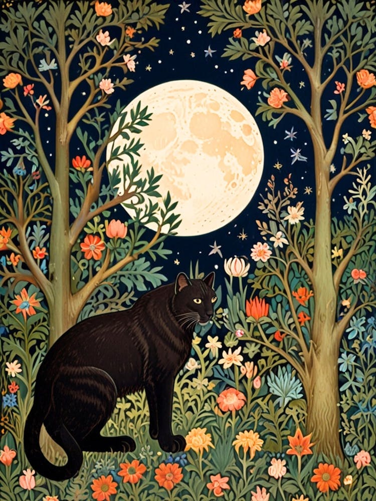 William Morris Chat Noir Dans La Forêt 18